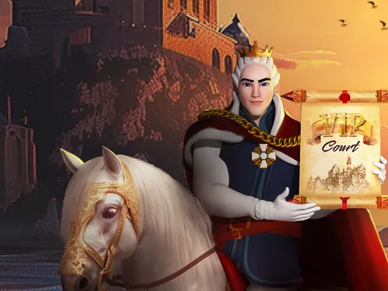 King Billy on horseback holding the VIP Court scroll